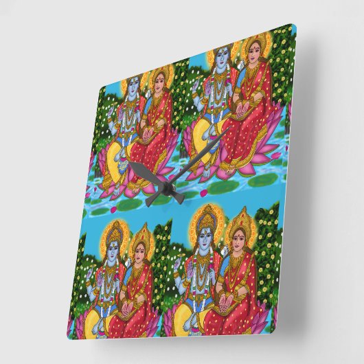 Lakshmi Narayan Clock Vierkante Klok (Hoek)