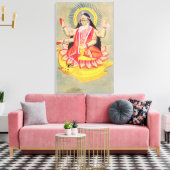 Laksmi, op een troon van lotusbladeren, c.1890 canvas afdruk (Insitu (Woonkamer))