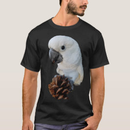 Lala The Cockato met een zwart kledingshirt met pi T-shirt