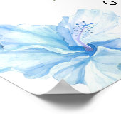LALANI Tropisch Blauwe Hibiscus Luau 1e Verjaardag Poster (Hoek)