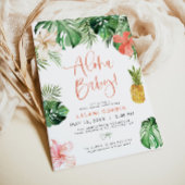 LALANI Tropisch Roze Hibiscus Luau Baby shower Kaart