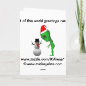 L'Alien Père Noël rencontre la carte de voeux Snow (Dos)