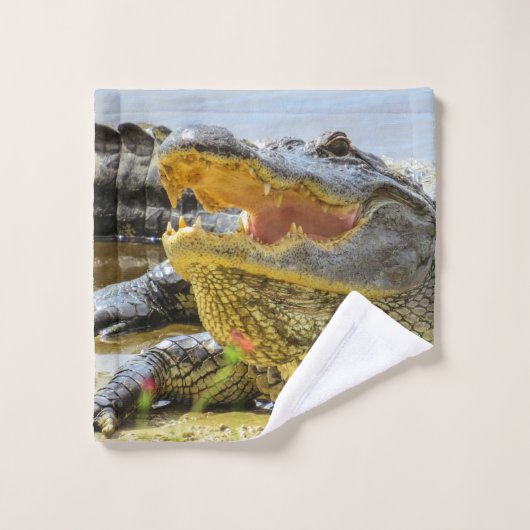 L'alligator américain closeup. Face à face  (Gant de toilette)