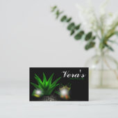 L'aloès Vera bascule le carte de visite de spa (Debout devant)