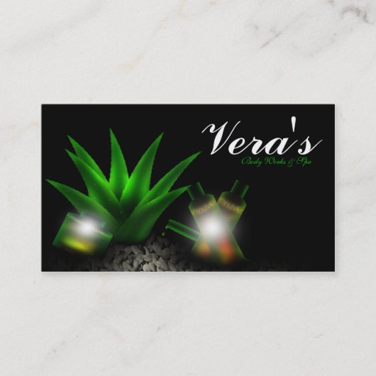 L'aloès Vera bascule le carte de visite de spa (Devant)