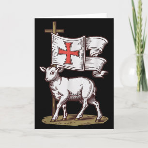 Lam Gods Christelijk Symbool Van Gelof Zege Agnu Kaart