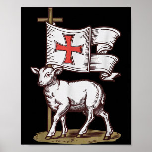 Lam Gods Christelijk Symbool Van Trouw Overwinning Poster