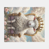 Lam met een kroon op een troon fleece deken (Voorkant (Horizontaal))