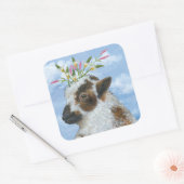 Lam met wilde bloemen stickers (Envelop)