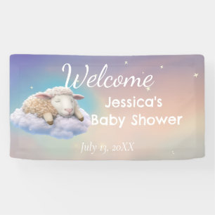 Lam op een wolk Baby shower Spandoek