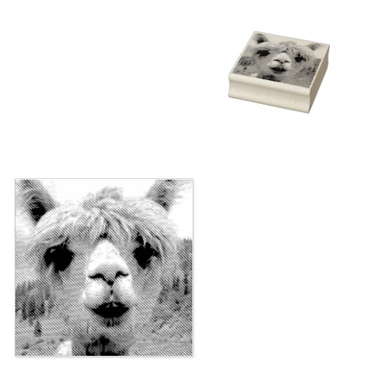 LAMA ALPACA RUBBER STEMPEL (Gestempeld)