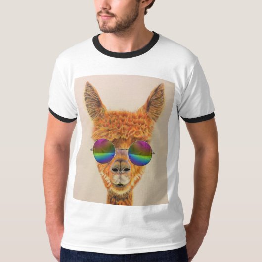 LAMA AVEC DES T-SHIRTS TEE - SHIRTS DE LUNETTES DE (Devant)