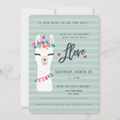 Lama baby shower Invitation // Amour lama (Devant)