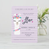 Lama baby shower Invitation // trempé dans l'amour (Debout devant)