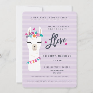 Lama baby shower Invitation // trempé dans l'amour