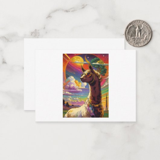 Lama. Cool lama. Wees als de lama Notitiekaartje (Voorkant / Achterkant in situ)