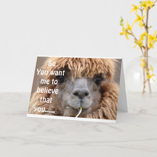 LAMA DIT AUCUNE FAÇON QUE VOUS ÊTES *50* CARTE D'H (Fleur jaune)