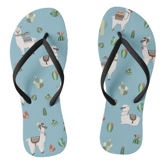 Lama en cactus patroon teenslippers (Voetbed)