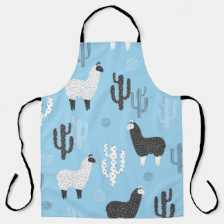 Lama en cactus, schattig patroon. schort