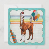 LAMA & FEATHERS Invitation d'anniversaire (Dos)