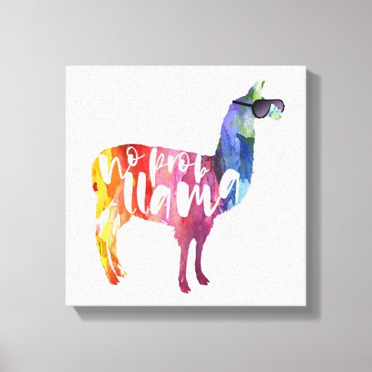Lama. Geen probleem. Geen Prob-lama. Grappige uits Canvas Afdruk (Voorkant)