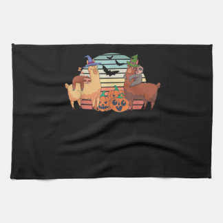 lama | Kawaii Llama Halloween Zonsondergang Sloth Theedoek