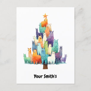 lama kerst feestdagenkaart