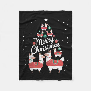 Lama kerstboom lama's kerstboom fleece deken