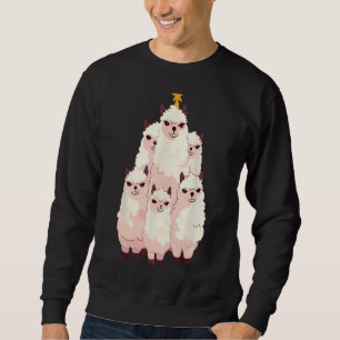 lama kerstboom lichten alpaca dieren liefhebber X Trui