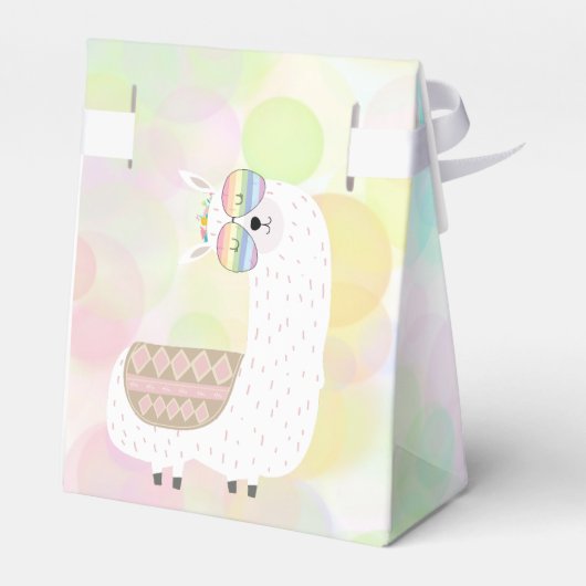Lama leuke, kleurrijke kinderen verjaardag bedankdoosjes (Achterkant)