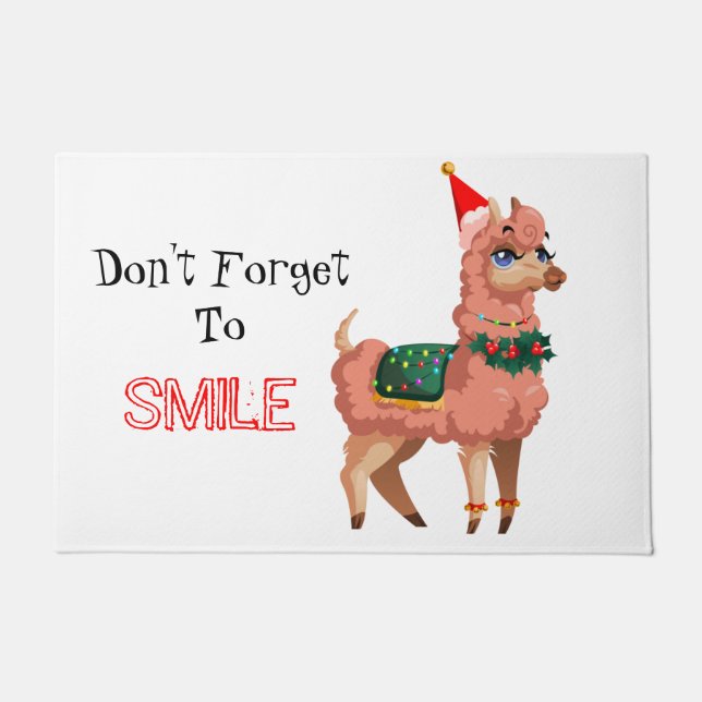 lama met kerstmis deurmat (Voorkant)