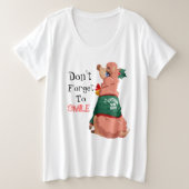 lama met kerstmis grote maat t-shirt (Design voorkant)