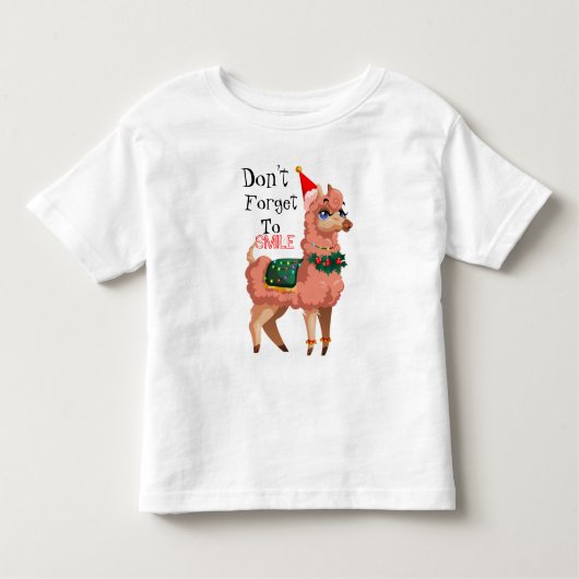 lama met kerstmis kinder shirts (Voorkant)