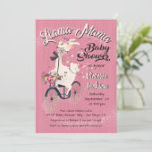 Lama Momma babyshower uitnodigingen (Staand voorkant)