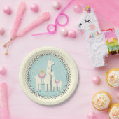 lama - momma en baby - papieren borden papieren bordje (Feest)