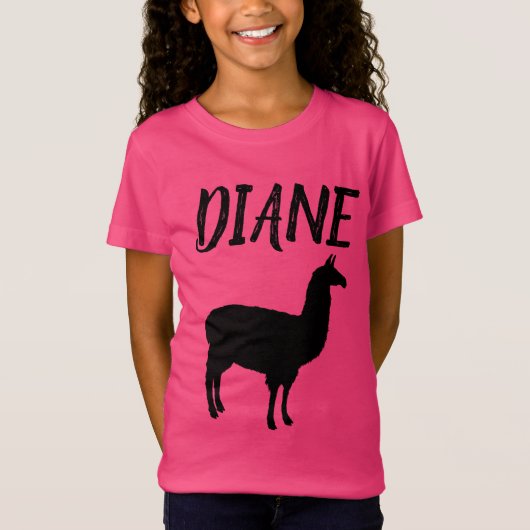 LAMA PERSONNALISÉE FILLES T-shirts roses (Devant)