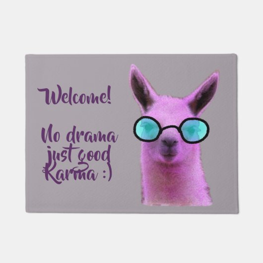 Lama rose frais ! Tapis de porte (Devant)
