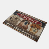 Lama veegt uw handschoenen uit met Retro Doormat Deurmat (Schuin)