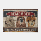 Lama veegt uw handschoenen uit met Retro Doormat Deurmat (Voorkant)