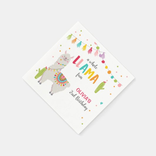 Lama verjaardagspapier servetten Alpaca Fiesta Cac (Hoek)