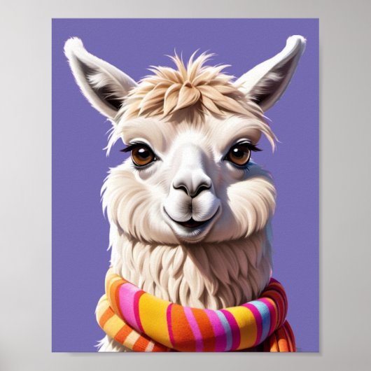 Lama Wrapped in Warmth: Scarf Edition Poster (Voorkant)