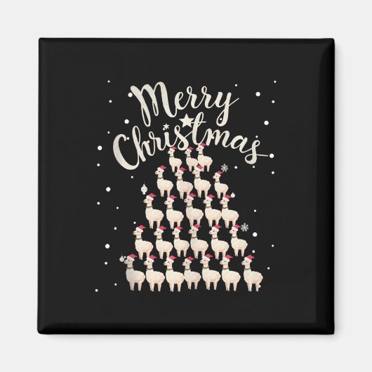 Lama Xmas Tree Llamas Kerstboom Tanktop 1 Magneet (Voorkant)