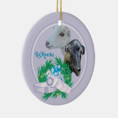 LaMancha Goat Wreath Holiday Ornament (Rechts)