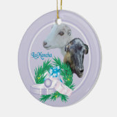 LaMancha Goat Wreath Holiday Ornament (Links)