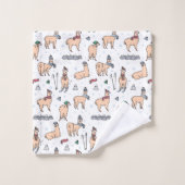 Lamas dans le motif de ski de casquettes et (Gant de toilette)