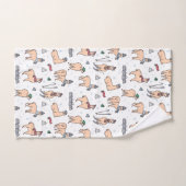 Lamas dans le motif de ski de casquettes et (Serviette à main)
