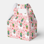 Lamas en cactussen kerstpatroon bedankdoosjes (Voorkant Zijde)