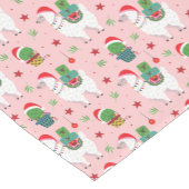 Lamas en cactussen kerstpatroon korte tafelloper (Hoek)