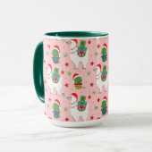 Lamas en cactussen kerstpatroon mok (Voorkant links)