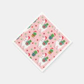 Lamas en cactussen kerstpatroon servet (Hoek)